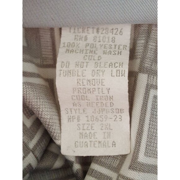 Blair Womens Blouse 2XL Vintage Polyester Black White Button Up Short Sleeve Col - Picture 6 of 7